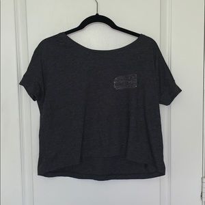 xs grey aerie cropped tee
